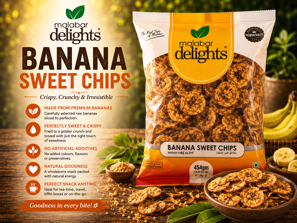 Malabar delights Banana Sweet chips 454g