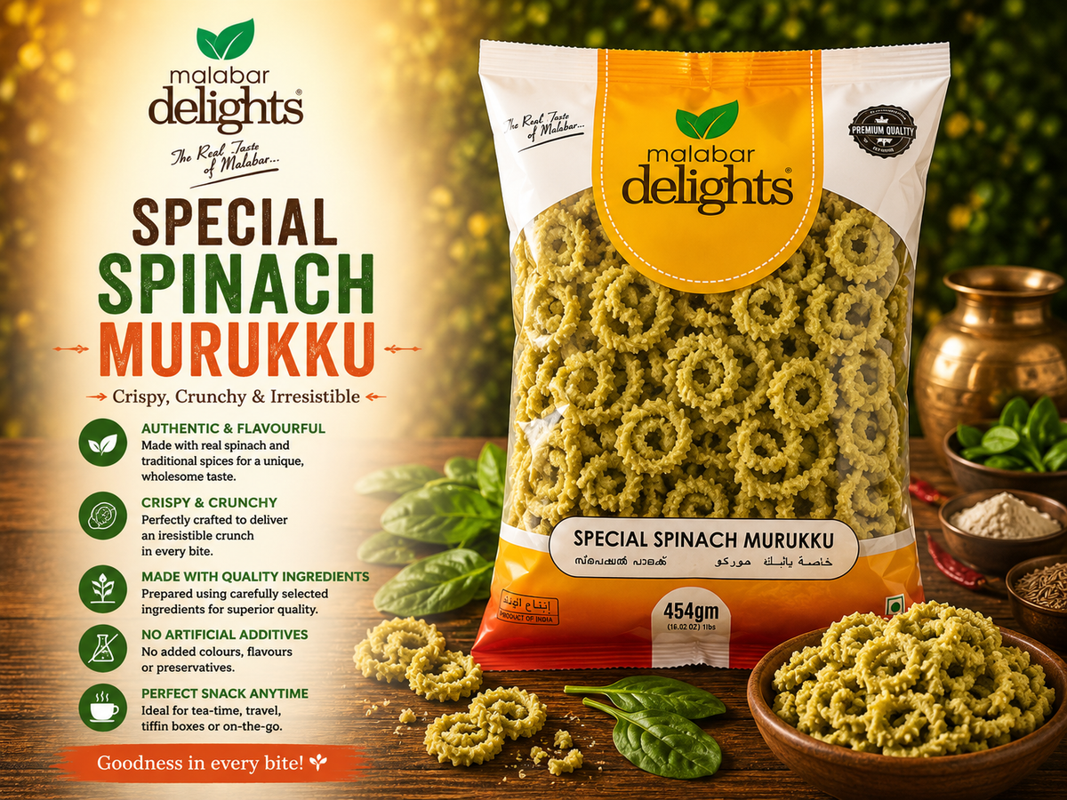 Malabar Delights Special Spinach Murukku 454G