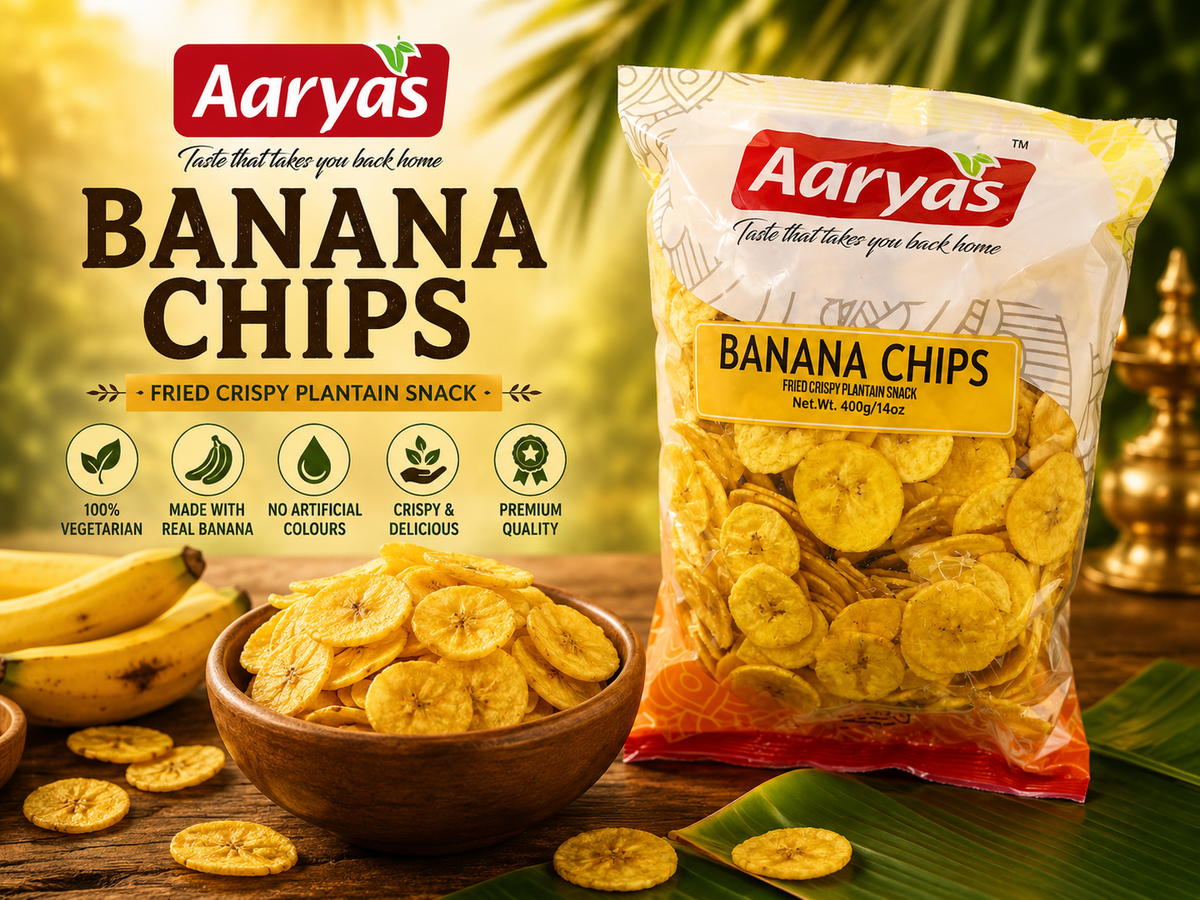 Aaryas Banana chips 400g