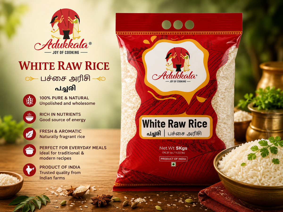 Adukkala white raw rice 5kg