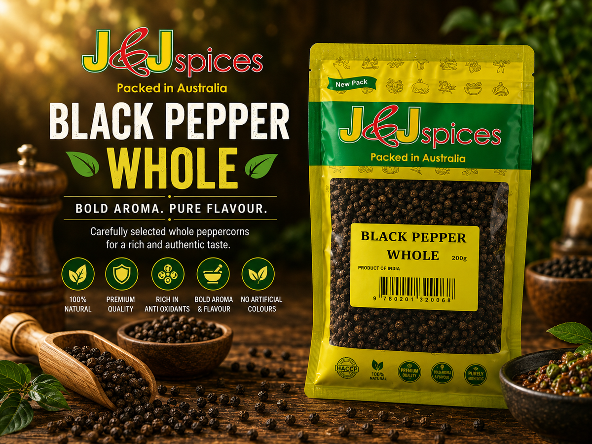 J & J Black Pepper Whole 200G